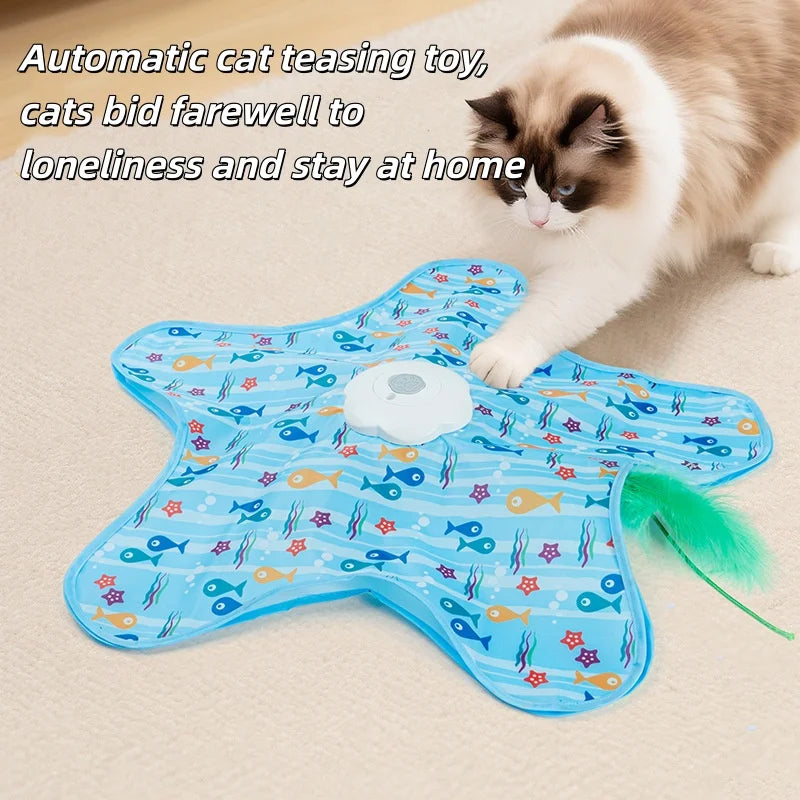 Tapis de Jeu Chat – Étoile et Roue Rotative Automatique