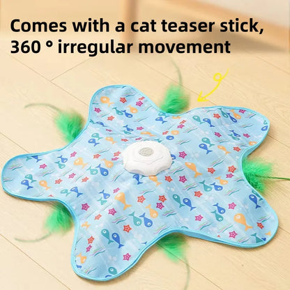 Tapis de Jeu Chat – Étoile et Roue Rotative Automatique