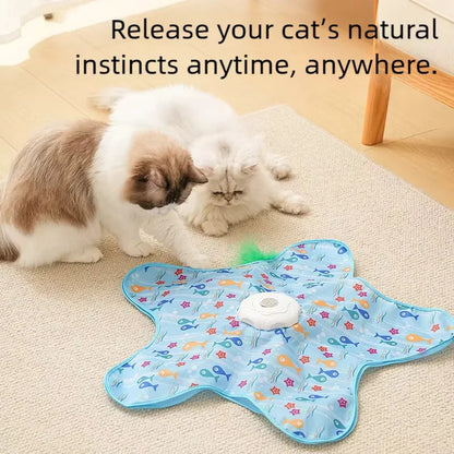 Tapis de Jeu Chat – Étoile et Roue Rotative Automatique