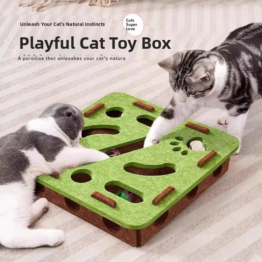 Boîte Puzzle en Feutre pour Chat – jouet enrichissement chat