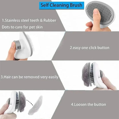 Brosse Autonettoyante Chien et Chat – Démêlante